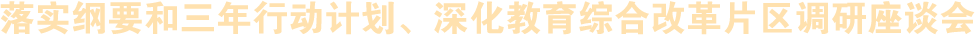 落实纲要和三年行动计划、深化教育综合改革片区调研座谈会