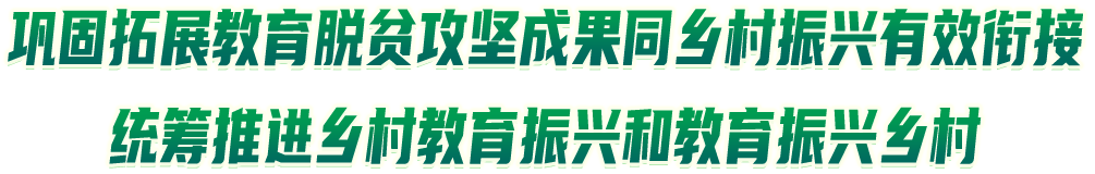 巩固拓展教育脱贫攻坚成果同乡村振兴有效衔接 统筹推进乡村教育振兴和教育振兴乡村